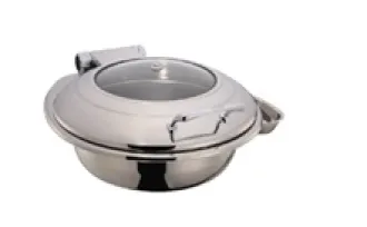 HOLLOWARE Round Iduction  Chafing Dish W/Glass Lid 	 1 01_0101_gl
