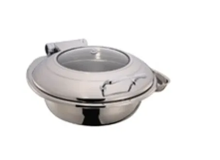HOLLOWARE Round Iduction  Chafing Dish W/Glass Lid 	 1 01_0101_gl