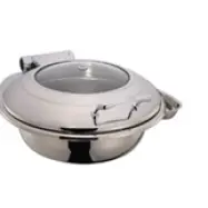 Round Iduction  Chafing Dish WGlass Lid 