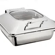 Square Induction  Chafing Dish WGlass Lid