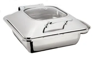 HOLLOWARE Square Induction  Chafing Dish W/Glass Lid	 1 01_0102_gl_