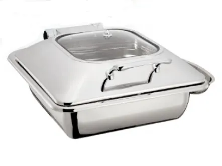 HOLLOWARE Square Induction  Chafing Dish W/Glass Lid	 1 01_0102_gl_