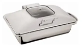 HOLLOWARE Full Size Induction  Chafing Dish Set W/Glass Window Lid  	 1 01_0103_gl