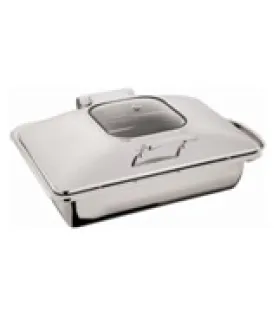 HOLLOWARE Full Size Induction  Chafing Dish Set W/Glass Window Lid  	 1 01_0103_gl
