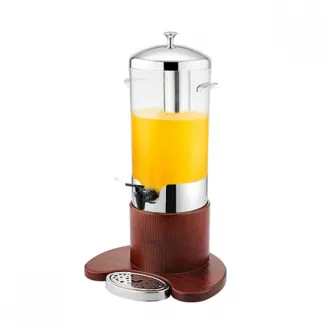 HOLLOWARE Single juice dispenser w/wooden stand<br> 1 01_1303_05