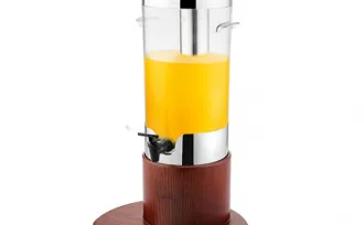 HOLLOWARE Single juice dispenser w/wooden stand<br> 1 01_1303_05