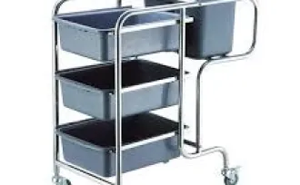 KITCHEN UTENSIL STAINLESS STEEL SERVICE TROLLEY 1 1211601