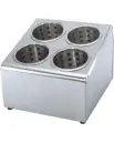 4 Cases Double Lines Stainless Steel Cutlery Holder