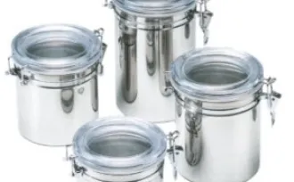 KITCHEN UTENSIL S.S CLIP TOP CANISTER 1 stainless_steel_kitchen_food_storage_canister_with_clip_top_lid